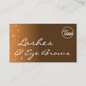 Chique Bruin Beige Glitter Sterren met Logo en Fot Visitekaartje (Voorkant)
