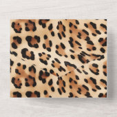 Chique bruin crème luipaard bruiloft all in one uitnodiging (Achterkant)
