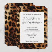 Chique bruin crème luipaard bruiloft kaart (Voorkant / Achterkant)