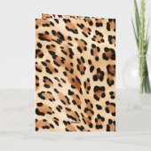Chique bruin crème luipaard print kaart (Achterkant)