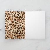 Chique bruin crème luipaard print kaart (Binnen)