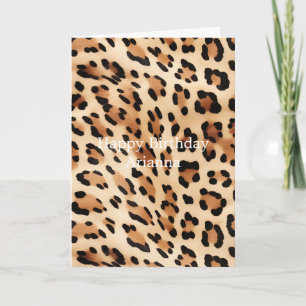 Chique bruin crème luipaard print kaart