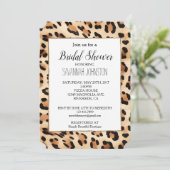 Chique bruin crème luipaard print kaart (Staand voorkant)