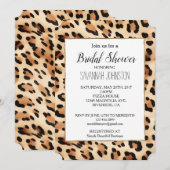 Chique bruin crème luipaard print kaart (Voorkant / Achterkant)