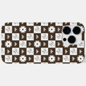 Chique bruin en wit geruit patroon Case-Mate iPhone case (Achterkant (horizontaal))