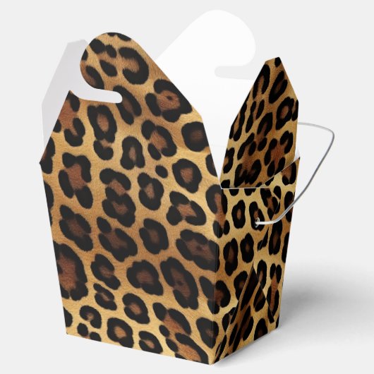 Chique bruin goud luipaard bruiloft bedankdoosjes (Geopend)