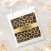 Chique bruin goud luipaard bruiloft bedankzakje (Geknipt)