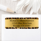 Chique bruin goud luipaard bruiloft etiket (Insitu)