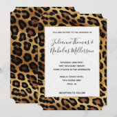 Chique bruin goud luipaard bruiloft kaart (Voorkant / Achterkant)