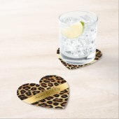 Chique bruin goud luipaard bruiloft kartonnen onderzetters (Insitu)