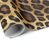 Chique bruin goud luipaard cadeaupapier (Rol Hoek)