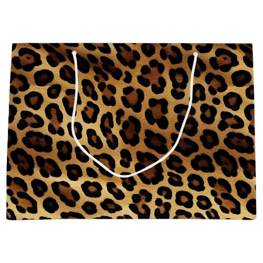 Chique bruin goud luipaard groot cadeauzakje (Voorkant)