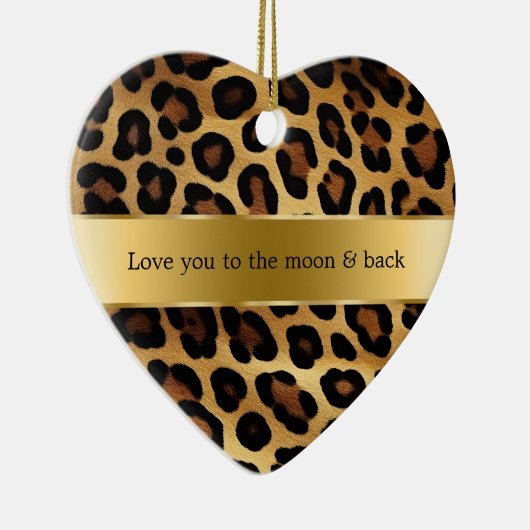 Chique bruin goud luipaard keramisch ornament (Rechts)