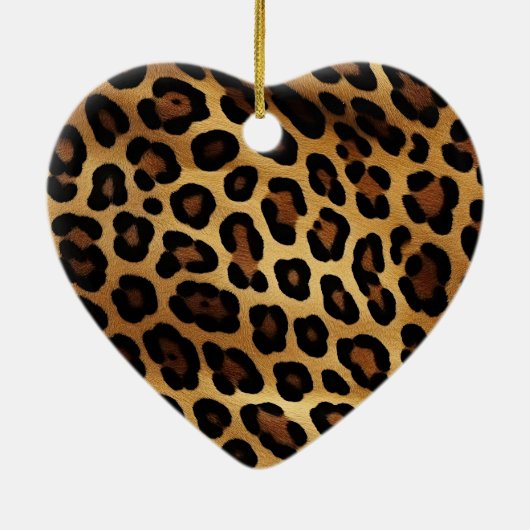 Chique bruin goud luipaard keramisch ornament (Achterkant)