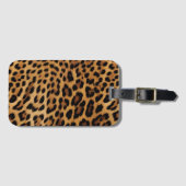 Chique bruin luipaard print bagagelabel (Voorkant (horizontaal))