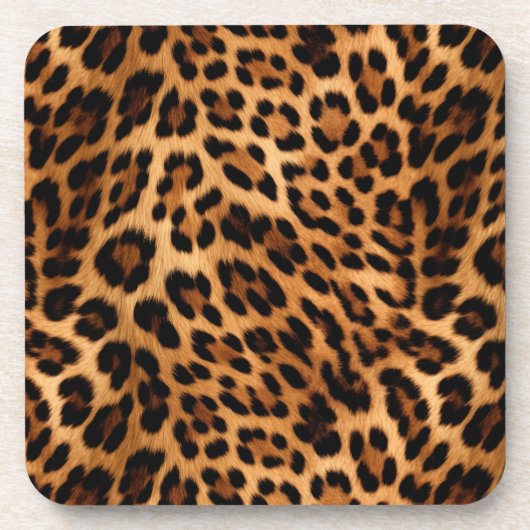 Chique bruin luipaard print bier onderzetter (Voorkant)