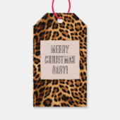 Chique bruin luipaard print cadeaulabel (Voorkant)