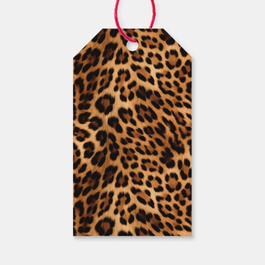 Chique bruin luipaard print cadeaulabel (Achterkant)