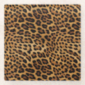 Chique bruin luipaard print deurmat glazen onderzetter (Voorkant)