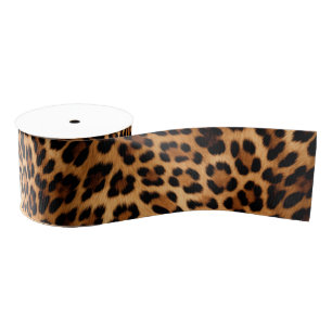 Chique bruin luipaard print grosgrain lint