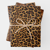Chique bruin luipaard print inpakpapier vel (In situ)