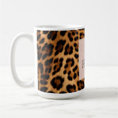 Chique bruin luipaard print koffiemok (Links)
