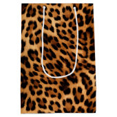 Chique bruin luipaard print medium cadeauzakje (Achterkant)