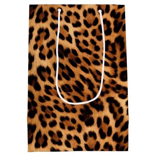Chique bruin luipaard print medium cadeauzakje (Achterkant)
