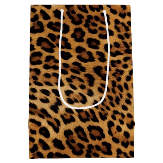 Chique bruin luipaard print medium cadeauzakje (Achterkant)