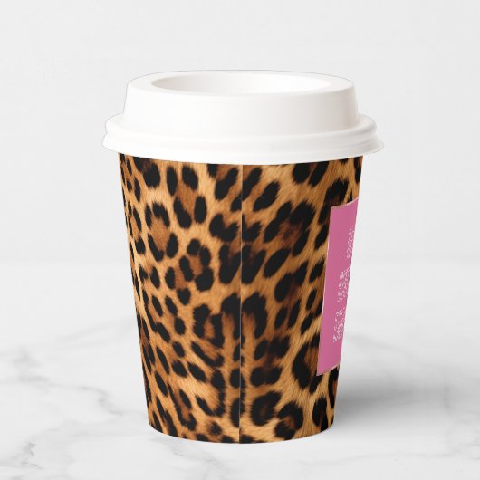 Chique bruin luipaard print papieren bekers (Rechts)