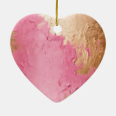 Chique bruin luipaard print roze goud keramisch ornament (Achterkant)