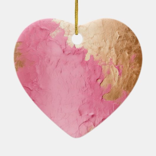 Chique bruin luipaard print roze goud keramisch ornament (Achterkant)