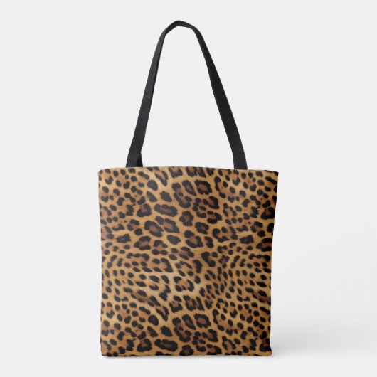 Chique bruin luipaard print tote bag (Achterkant)
