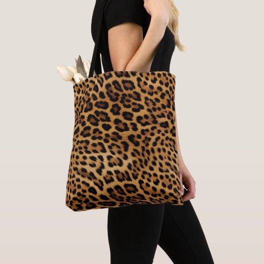 Chique bruin luipaard print tote bag (Dichtbij)