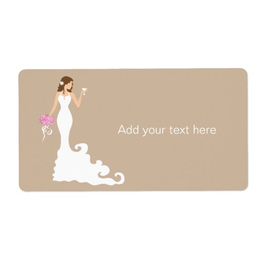 Chique Bruin Modern Bride Gift Label Label (Voorkant)