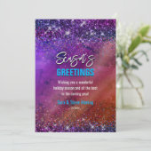Chique bruin paarse glitter Kerst nieuwjaar (Staand voorkant)