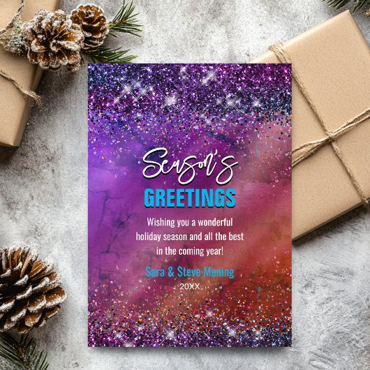 Chique bruin paarse glitter Kerst nieuwjaar