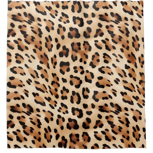 Chique bruin wit luipaard print douchegordijn (Voorkant)