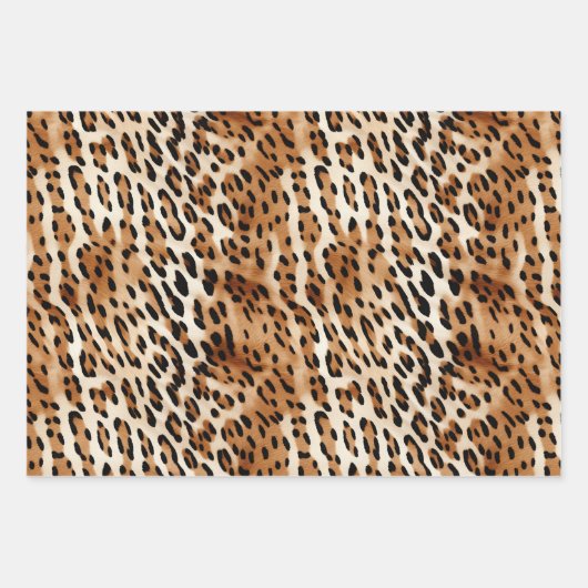 Chique bruin wit luipaard print inpakpapier vel (Voorkant 3)