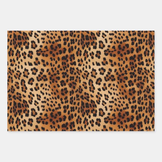 Chique bruin wit luipaard print inpakpapier vel (Voorkant 2)