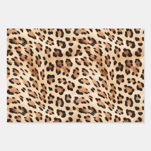 Chique bruin wit luipaard print inpakpapier vel (Voorkant)