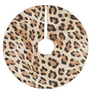 Chique bruin wit luipaard print kerstboom rok
