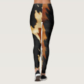 Chique bruin zwart crème Western Koeienhuid Leggings (Achterkant)