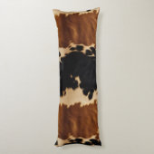 Chique bruin zwart crème Western Koeienhuid Lichaamskussen (Achterkant (Verticaal))