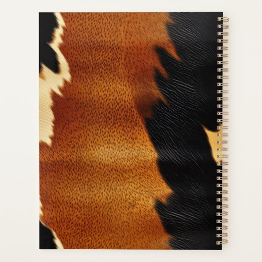 Chique bruin zwart crème Western Koeienhuid Planner (Achterkant)
