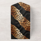 Chique bruin zwart Western Koeienhuid All In One Uitnodiging (Buitenkant)