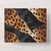 Chique bruin zwart Western Koeienhuid All In One Uitnodiging (Achterkant)