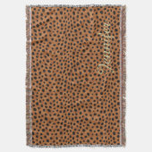 Chique bruine cheetahprint monogram deken (Voorkant Verticaal)