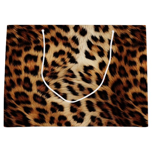 Chique bruine crème luipaard groot cadeauzakje (Voorkant)