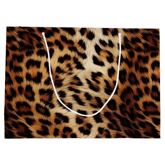 Chique bruine crème luipaard groot cadeauzakje (Achterkant)